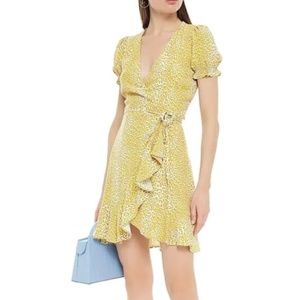 Diane Von Furstenberg Emilia Crepe Mini Wrap Dress, Serval Light Daydream